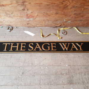 Painted mdf letters with slight bevel on painted mdf backer
